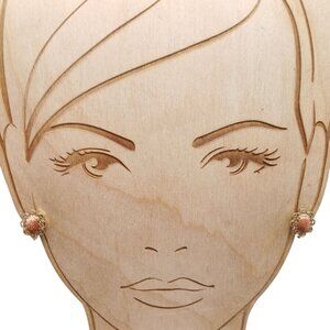 Vintage Gold-Tone Filigree Clip-On Earrings with Oval Goldstone Cabochon